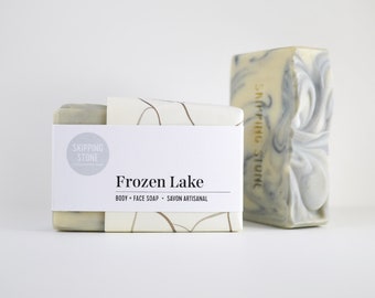 Frozen Lake : Body + Face Soap, cold process, palm free, handmade all natural soap