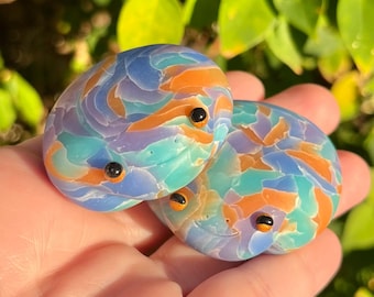 Sunset Crackle Frogs | Faux Crystal Polymer Clay Frog Sculpture