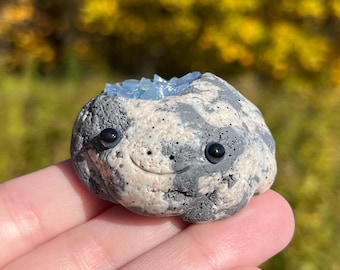 Geode Frog (mottled surface) | Polymer Clay Frog Figurine