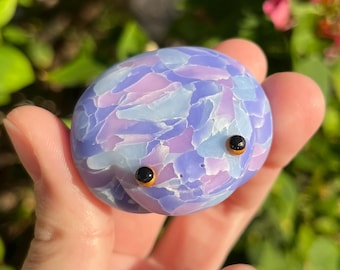 Mermaid Crackle Frog | Faux Crystal Polymer Clay Frog Sculpture