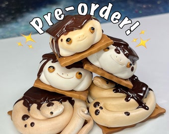 S'mores Frogs & Snakes | Handmade Polymer Clay Figurine | CUSTOM made-to-order! :)