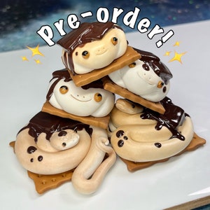 PRE-ORDER S&#39;mores Creatures | Handmade Polymer Clay Frog or Snake Figurine