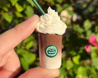 Frogbucks Latte Magnet | handmade polymer clay food magnet