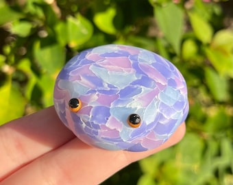 Mermaid Crackle Frog | Faux Crystal Polymer Clay Frog Sculpture