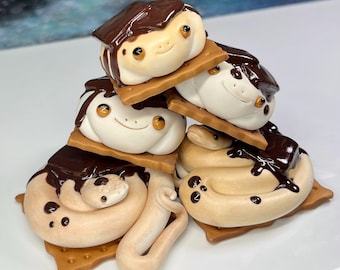 CUSTOM S'mores Frogs & Snakes | Handmade Polymer Clay Figurine | made-to-order! :)
