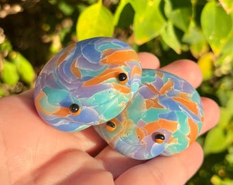 Sunset Crackle Frogs | Faux Crystal Polymer Clay Frog Sculpture