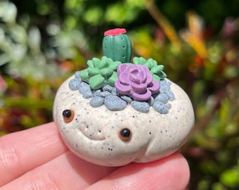 Succulent Garden Frog | Polymer Clay Frog Figurine
