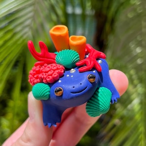 Coral Reef Frog | Polymer Clay Frog Figurine