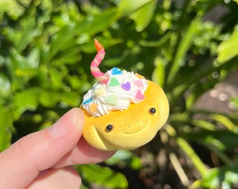 Cupcake Frog | Handmade Polymer Clay Frog Figurine