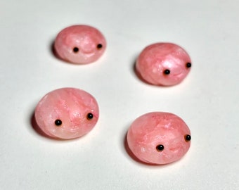 BABY Glitter Pink Crackle Frogs | Polymer Clay Frog Sculpture