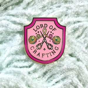 Lord of Crafting Enamel Pin | gold-plated merit badge pin; gift for crafter; crafter accessory; art lover gift; creativity pin; teacher gift
