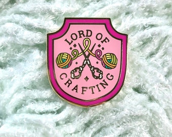 Lord of Crafting Enamel Pin | gold-plated merit badge pin; gift for crafter; crafter accessory; art lover gift; creativity pin; teacher gift
