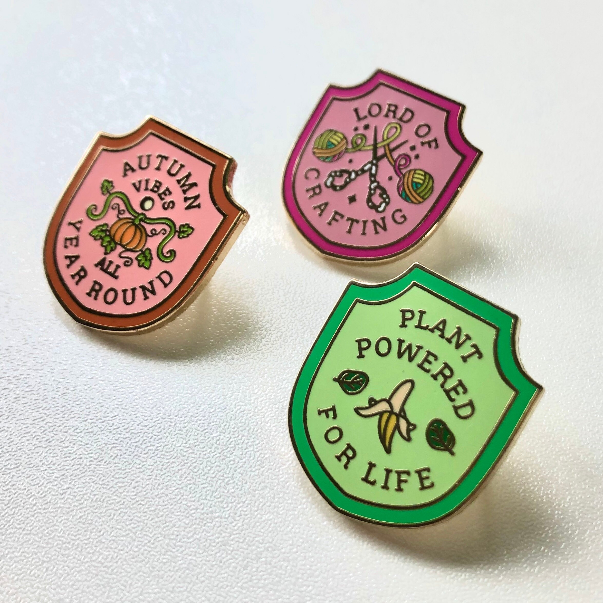 Autumn Vibes Enamel Pin | Gold-plated Merit Badge Pin; Autumn Enamel ...