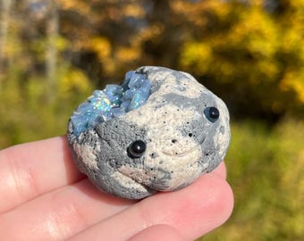 Geode Frog (mottled surface) | Polymer Clay Frog Figurine