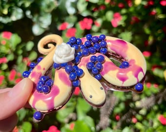 Blueberry Cheesecake Snake | Handmade Polymer Clay Snake Figurine