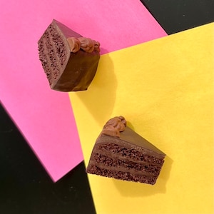 Chocolate Cake Magnet | handmade polymer clay food magnet