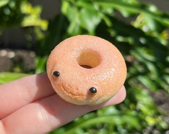 Donut Frog - Sugar-coated | Handmade Polymer Clay Frog Figurine