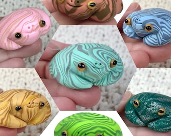 MYSTERY Color Swirl Frog | Handmade Polymer Clay Frog Figurine