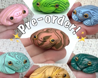 MYSTERY Color Swirl Frog | Handmade Polymer Clay Frog Figurine