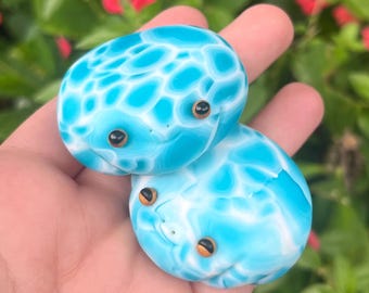 Larimar-inspired Frog | Polymer Clay Frog Figurine