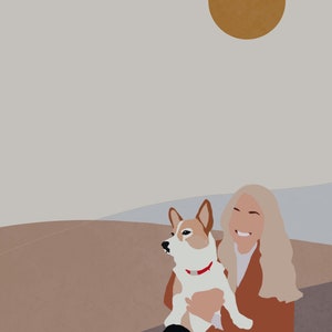 minimalistic digital portraits with custom background