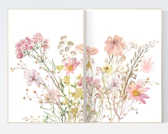 Wildflower Nursery Print: Boho Floral Wall Art