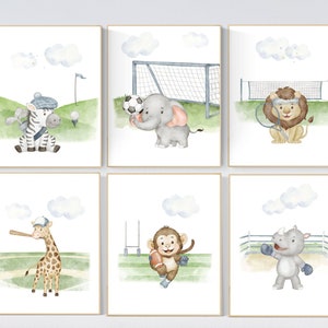 Sports nursery decor, Baby Animals Sport, Baby boy sports nursery, Safari nursery decor, football nursery, baseball nursery, golf nursery