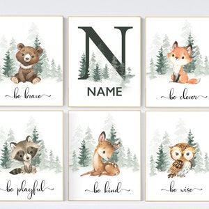 Woodland Animals Nursery Prints: Watercolor Forest Decor