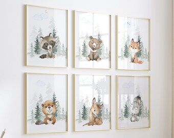 Woodland Animal Nursery Prints: Forest Wall Art