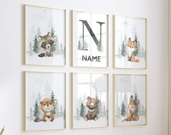 Woodland Animal Nursery Prints: Forest Wall Art