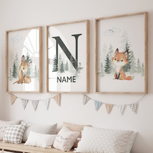 Nursery decor woodland, Woodland Nursery Wall Art, Woodland Print Set, animal prints, Woodland Animal Prints, gender neutral nursery