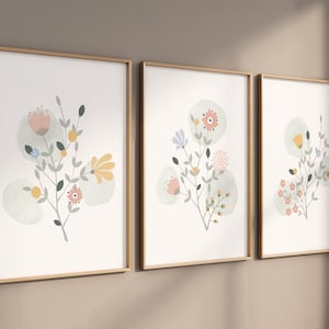Boho Botanical Prints, Wildflower Nursery Decor, floral nursery, sage green, Wild Flowers, Flower Nursery, Girl Nursery Decor, green nursery