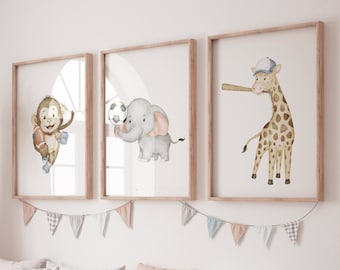 Baby Tiere Sport Kinderzimmer Print: Safari Theme