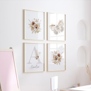 Decor wilde bloemenkwekerij, bohokwekerij, vlinderkwekerij, bloemenkwekerij, decor meisjeskwekerij, bloemenkwekerij, botanische print, meisjeskwekerij