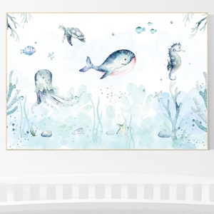 Nursery decor boy ocean, Ocean nursery decor, Under the sea nursery, sea nursery, gender neutral, ocean, nautical, nursery wall decor