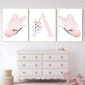 Nursery decor girl butterflies, Butterfly Nursery Art, Girl Nursery Art, Butterfly Nursery Decor for Baby Girl, Butterfly Art, light pink