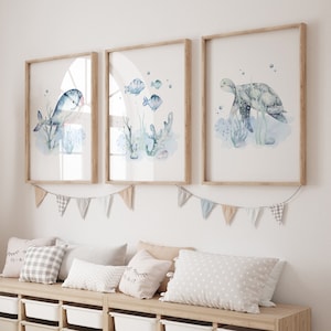 Ocean Nursery Print Set: Under the Sea Wall Art