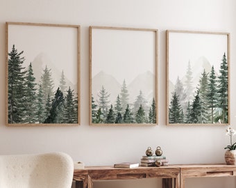 Nursery decor mountain, nursery wall art, tree nursery, adventure theme nursery, sage green, Mountain Decor, Forest Nursery, Nature Theme