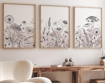Botanische Wildblumen Drucke: Boho Deko fürs Kinderzimmer