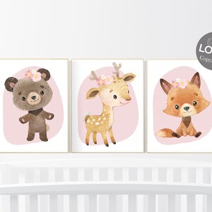 Woodland Nursery Wall Art, Nursery decor woodland, Woodland Print Set, animal prints, Woodland Animal Prints, gender neutral nursery