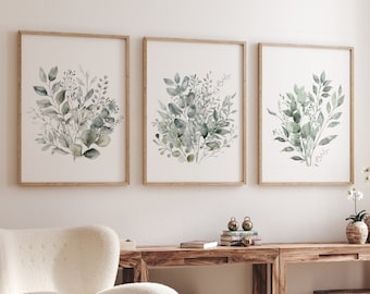 Wildflower Nursery Print: Sage Green Boho Floral Wall Art
