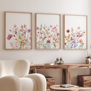 Watercolor Wildflower Nursery Print: Boho Floral Wall Art