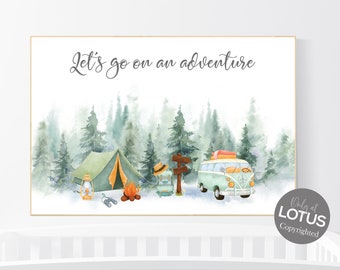 Camping Nursery Print: Woodland Adventure Decor