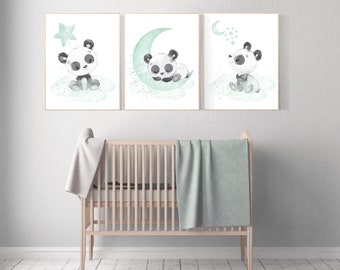 mint and grey nursery decor