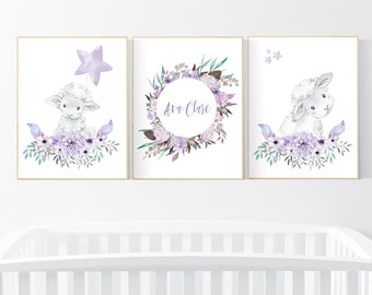 lavender wall art for nursery