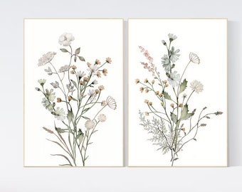 Wildflower Nursery Print: Vintage Floral Botanical Art