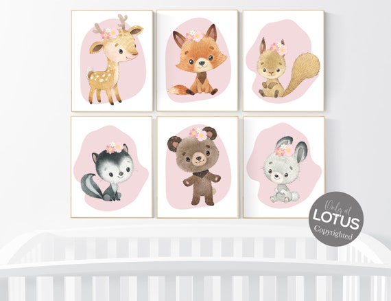 Woodland nursery decor, animals prints, woodland themed nursery, nursery art woodland, nursery prints gender neutral, woodland nursery ideas