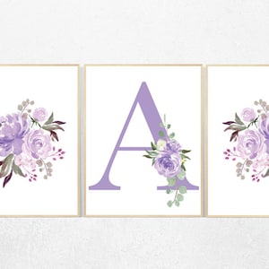 Purple flower nursery decor, Nursery decor girl purple, nursery decor girl flower, lavender nursery, lilac nursery, girls room decor purple