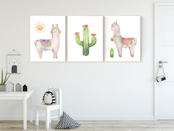 Llama nursery print, llama cactus, nursery wall art llama, Llama Print, Cactus Print, Llama Wall Art, Cactus Wall Art, Llama Cactus Nursery