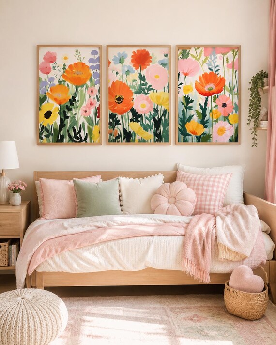 Watercolor Wildflower Nursery Print: Boho Floral Wall Art